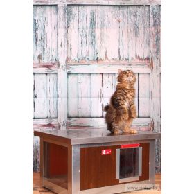   INFRA HEATED Thermo WOODY Cat house "CAT" with Window insize